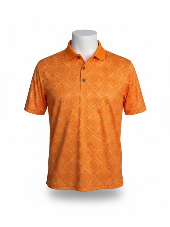 Greg Norman Collection Other - Greg Norman Play Dry Polo Large Orange Geometric Golf Shirt Mens